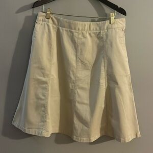 L.L. Bean Khaki Skirt Classic Tan Cotton A-line Midi Women’s Plus size 14